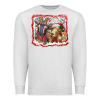 Oatmeal Heather christmas goats Premium Sweatshirt - RanaPortraitStore
