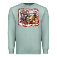 Seafoam christmas goats Premium Sweatshirt - RanaPortraitStore