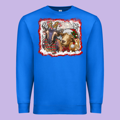 Christmas Goats Premium Sweatshirt Designed By Ranaportraitstore