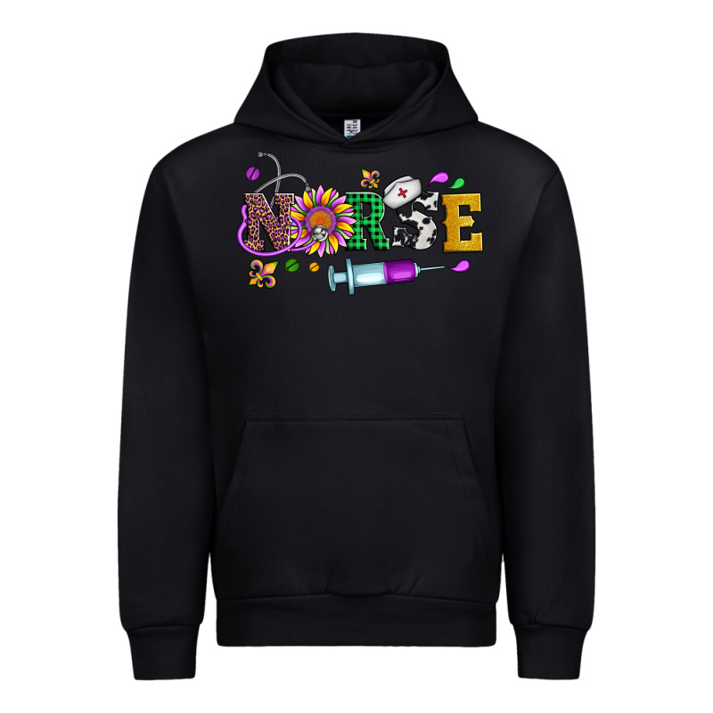 Mardi Gras Nurse Leopard Cowhide Glitter Urban Hoodie by Artiststas | Teevron