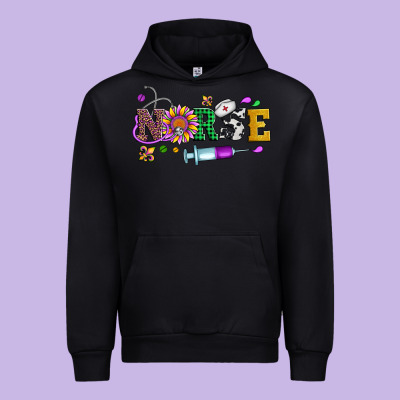 Mardi Gras Nurse Leopard Cowhide Glitter Urban Hoodie Designed By Artiststas