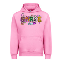 Fuchsia Pink mardi gras nurse leopard cowhide glitter Urban Hoodie - Artiststas