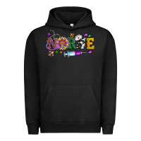 Pigment Black mardi gras nurse leopard cowhide glitter Urban Hoodie - Artiststas