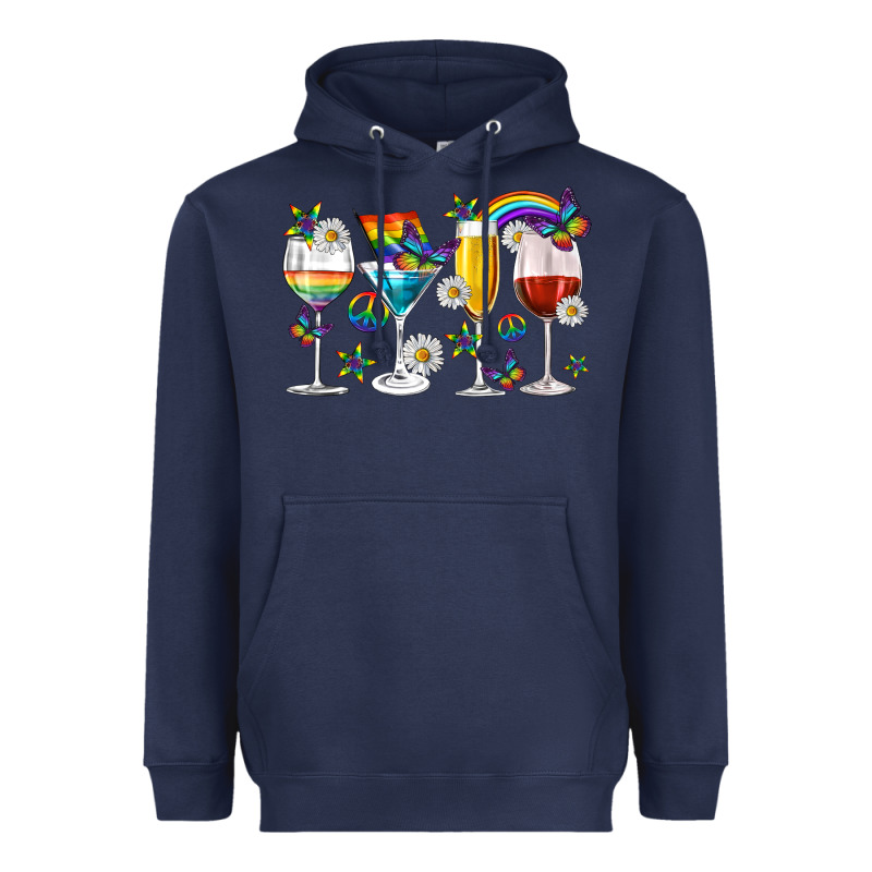 Pride Lgbtq Wine Cups And Glasses Heavyweight Hoodie by texasbilliewilder | Teevron