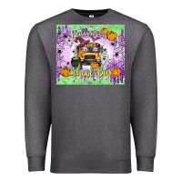 Charcoal Heather Halloween School Bus Premium Sweatshirt - texasbilliewilder