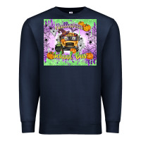 Navy Halloween School Bus Premium Sweatshirt - texasbilliewilder
