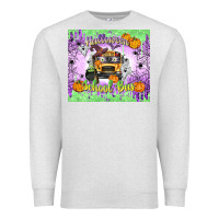 Oatmeal Heather Halloween School Bus Premium Sweatshirt - texasbilliewilder