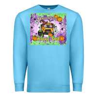 Ocean Blue Halloween School Bus Premium Sweatshirt - texasbilliewilder