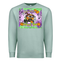 Seafoam Halloween School Bus Premium Sweatshirt - texasbilliewilder