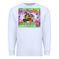 White Halloween School Bus Premium Sweatshirt - texasbilliewilder