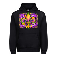 Black mardi gras fleur de lis sunflower leopard Urban Hoodie - Artiststas