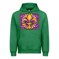 Emerald mardi gras fleur de lis sunflower leopard Urban Hoodie - Artiststas