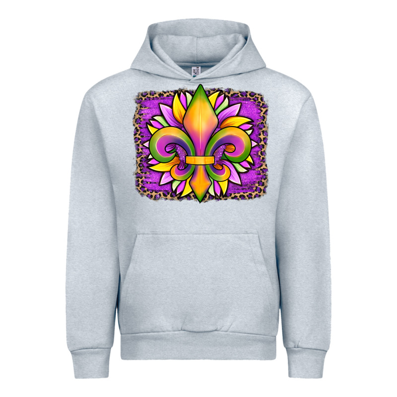 Mardi Gras Fleur De Lis Sunflower Leopard Urban Hoodie by Artiststas | Teevron