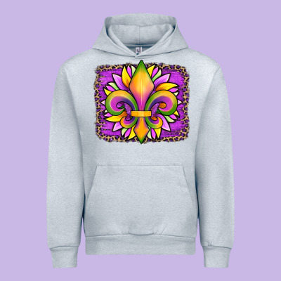 Mardi Gras Fleur De Lis Sunflower Leopard Urban Hoodie Designed By Artiststas