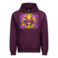 Mauve Wine mardi gras fleur de lis sunflower leopard Urban Hoodie - Artiststas