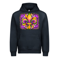 Navy mardi gras fleur de lis sunflower leopard Urban Hoodie - Artiststas
