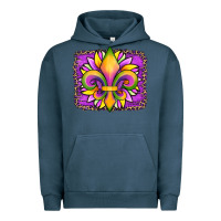 Pigment Midnight Navy mardi gras fleur de lis sunflower leopard Urban Hoodie - Artiststas