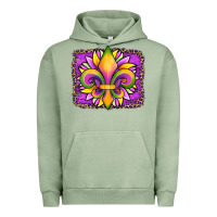 Pigment Oil Green mardi gras fleur de lis sunflower leopard Urban Hoodie - Artiststas