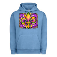 Pigment Pebble Blue mardi gras fleur de lis sunflower leopard Urban Hoodie - Artiststas
