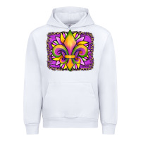 White mardi gras fleur de lis sunflower leopard Urban Hoodie - Artiststas