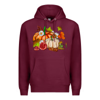 Burgundy pumpkins daisies and fall leaf's ado Premium Hoodie - AdoDesignShop