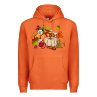 Carrot pumpkins daisies and fall leaf's ado Premium Hoodie - AdoDesignShop
