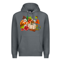 Rock pumpkins daisies and fall leaf's ado Premium Hoodie - AdoDesignShop