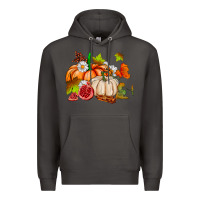 Smoke pumpkins daisies and fall leaf's ado Premium Hoodie - AdoDesignShop