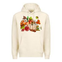 Tofu pumpkins daisies and fall leaf's ado Premium Hoodie - AdoDesignShop