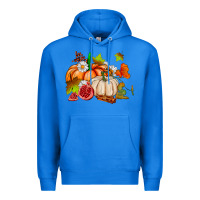 True Royal pumpkins daisies and fall leaf's ado Premium Hoodie - AdoDesignShop