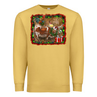 Antique Gold christmas farm animals Premium Sweatshirt - RanaPortraitStore