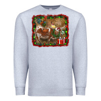 Heather Grey christmas farm animals Premium Sweatshirt - RanaPortraitStore