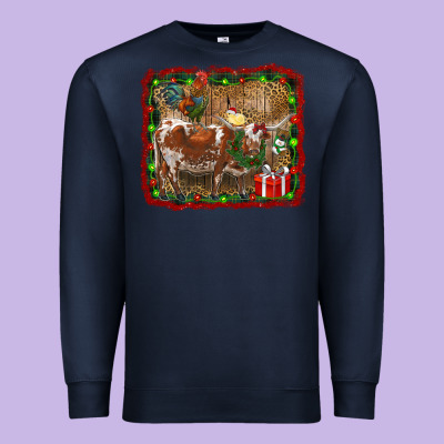 Christmas Farm Animals Premium Sweatshirt Designed By Ranaportraitstore
