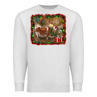 Oatmeal Heather christmas farm animals Premium Sweatshirt - RanaPortraitStore