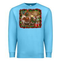 Ocean Blue christmas farm animals Premium Sweatshirt - RanaPortraitStore