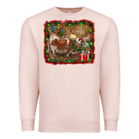 Pale Pink christmas farm animals Premium Sweatshirt - RanaPortraitStore