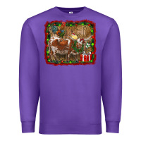 Purple christmas farm animals Premium Sweatshirt - RanaPortraitStore