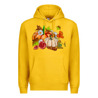 Lemon pumpkins daisies and fall leaf's ado Premium Hoodie - AdoDesignShop