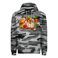 Slate Camo pumpkins daisies and fall leaf's ado Premium Hoodie - AdoDesignShop