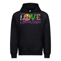 Black love mardi gras fleur de lis sunflower leopard and beads Urban Hoodie - Artiststas