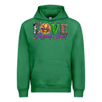 Emerald love mardi gras fleur de lis sunflower leopard and beads Urban Hoodie - Artiststas