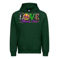 Forest Green love mardi gras fleur de lis sunflower leopard and beads Urban Hoodie - Artiststas