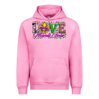Fuchsia Pink love mardi gras fleur de lis sunflower leopard and beads Urban Hoodie - Artiststas