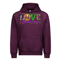 Mauve Wine love mardi gras fleur de lis sunflower leopard and beads Urban Hoodie - Artiststas
