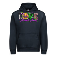 Navy love mardi gras fleur de lis sunflower leopard and beads Urban Hoodie - Artiststas