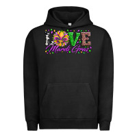 Pigment Black love mardi gras fleur de lis sunflower leopard and beads Urban Hoodie - Artiststas