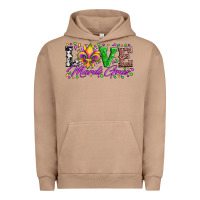 Pigment Burro love mardi gras fleur de lis sunflower leopard and beads Urban Hoodie - Artiststas