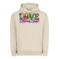 Pigment French Oak love mardi gras fleur de lis sunflower leopard and beads Urban Hoodie - Artiststas