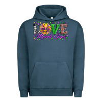 Pigment Midnight Navy love mardi gras fleur de lis sunflower leopard and beads Urban Hoodie - Artiststas