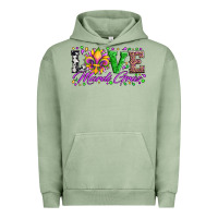 Pigment Oil Green love mardi gras fleur de lis sunflower leopard and beads Urban Hoodie - Artiststas